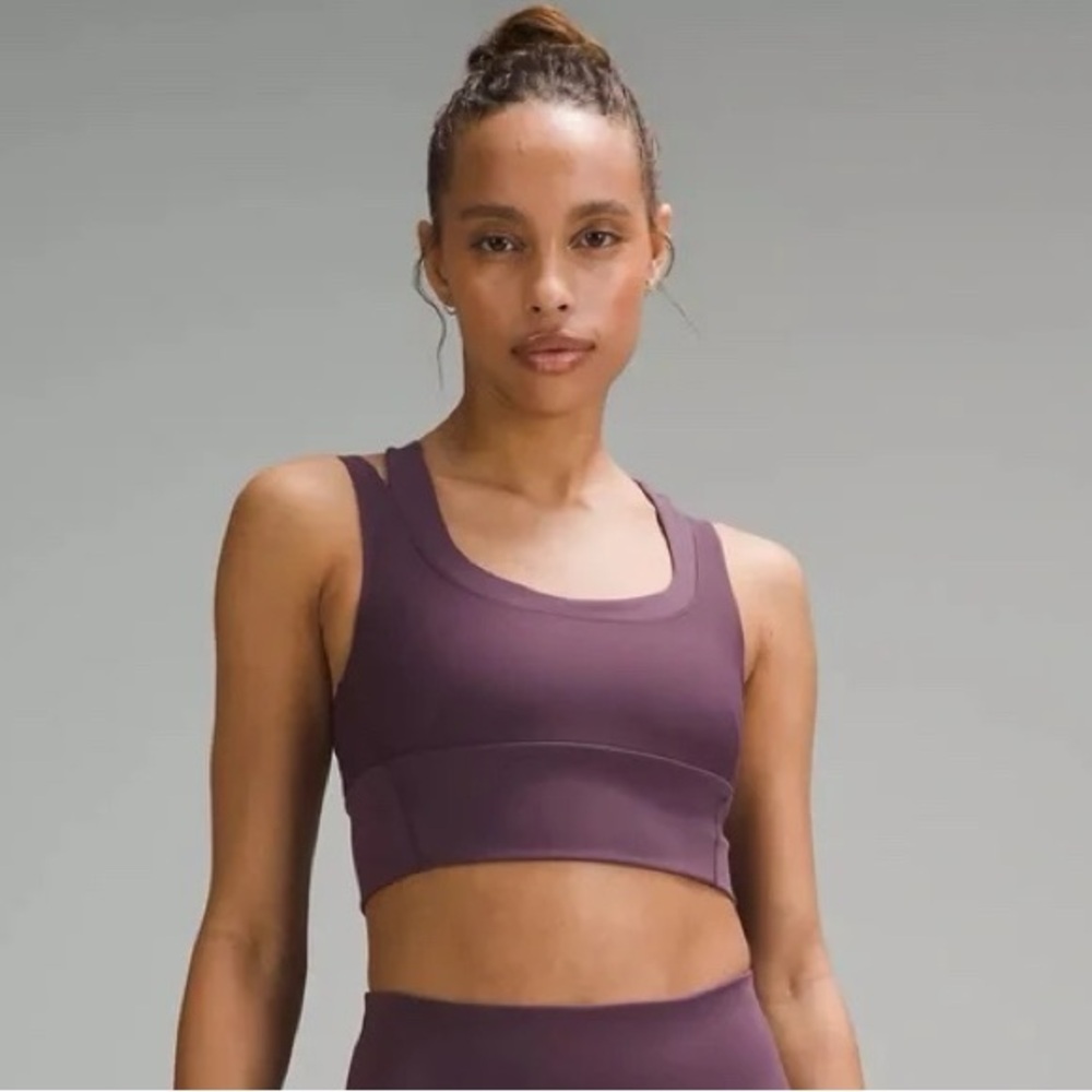 NWOT Lululemon Wunder Train Mesh Grape Thistle Racerback Sports Bra Size 8